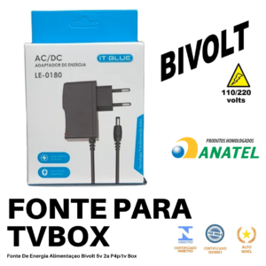 Fonte Para Tvbox 5 Volts 2 Amperes MXQ