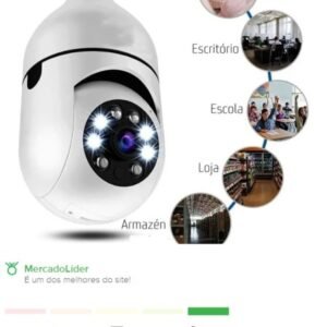 Camera wi-fi lâmpada 360 rotativo