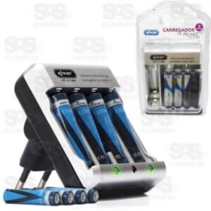 Carregador De Pilhas Aa Aaa 9v Kp-511aa Knup