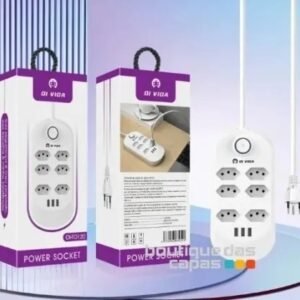 Extensão 6 Tomadas 3 USB