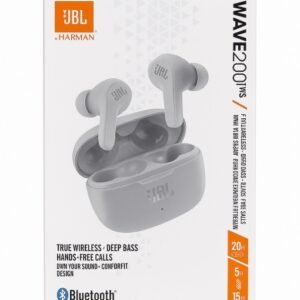 Fone JBL Wave 200TWS Bluetooth com Graves Profundos e Estojo Compacto – Original e Lacrado