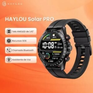 Smartwatch Haylou Solar Pro Preto Original Tela AMOLED, Chamadas e IP68