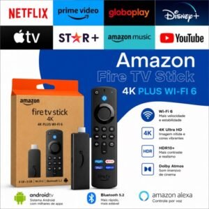 Smart Amazon Fire TV Stick 4k Plus WiFi 6 2GB 8GB